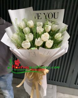 Bó tulip trắng dành tặng em-HT369