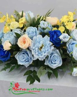 Bát hoa để bàn mau xanh dương-HT530