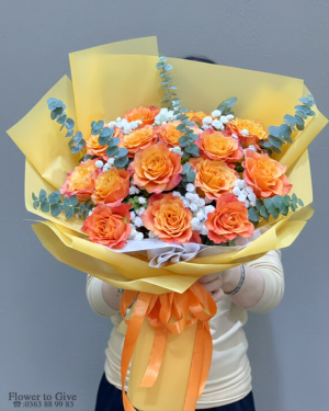 Bó hồng cam tặng nhân dịp-HT41