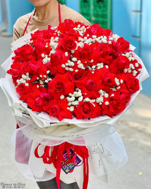 Bó hồng đỏ love xinh chúc mừng-HT88