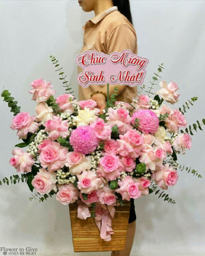 Giỏ hồng chúc mừng-Tặng nhân dịp-HT146