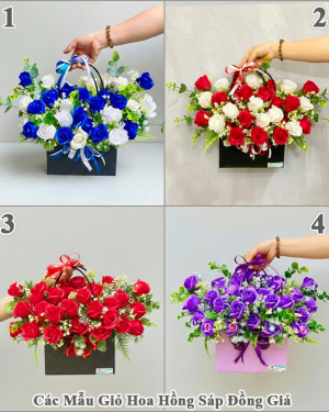 Giỏ hồng sáp chúc mừng-tặng nhân dịp-HT135